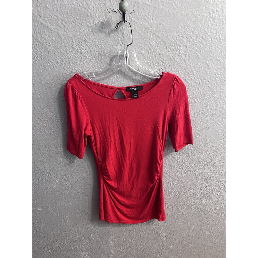 White House Black Market Womens Size XXS Red Short Sleeve Shirt